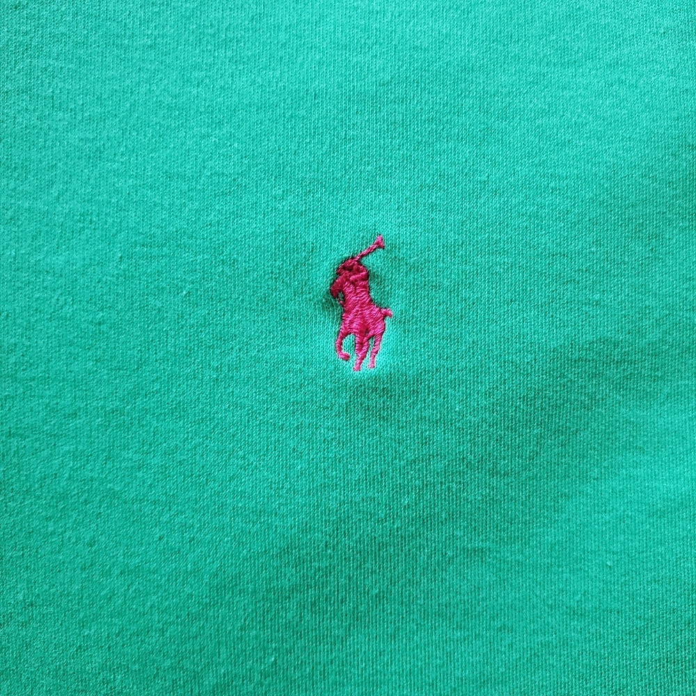 Ralph Lauren Sport Pink Pony GreenTurtleneck Longsleeve Shirt Normcore Preppy - Picture 3 of 10
